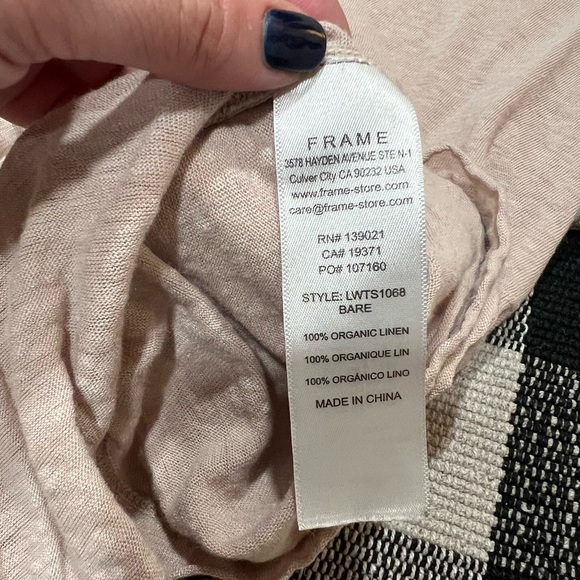 Frame distressed linen beige tee - Picture 8 of 11